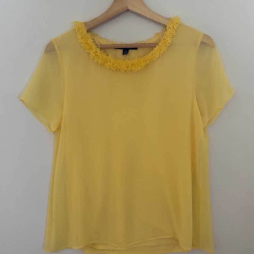 Banana Republic Yellow Silk/Chiffon Top